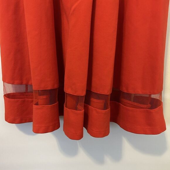 LuLu's Dress Womens M skater orange Fit And Flare Mesh Panel Sleeveless Party - Picture 3 of 14